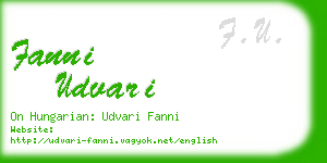 fanni udvari business card